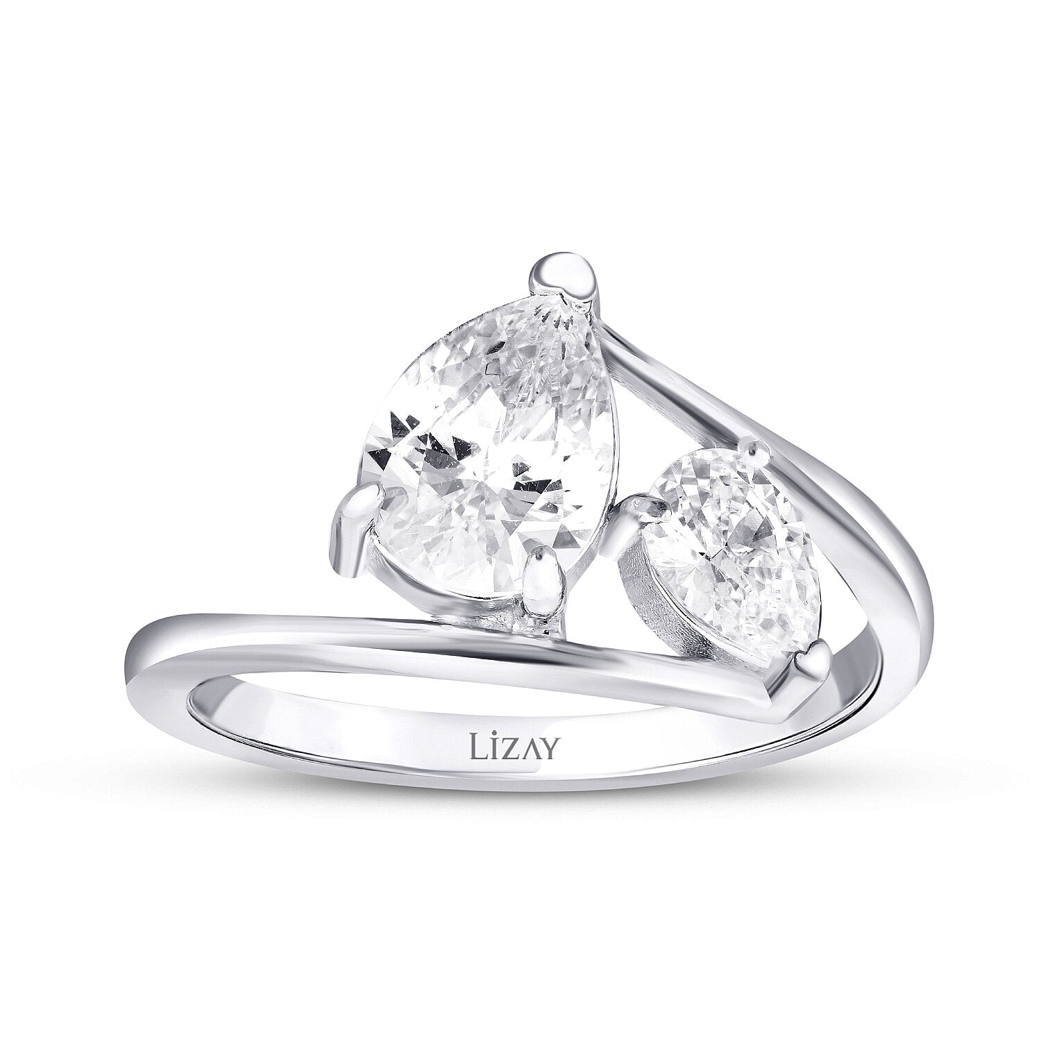 Two-Stone Pear-Cut Gold Ring