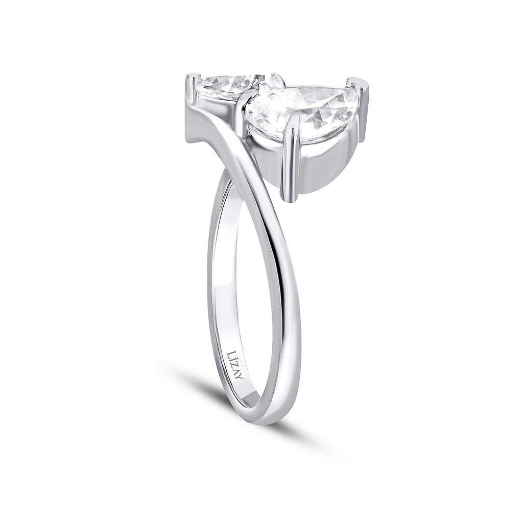 Two-Stone Pear-Cut Gold Ring
