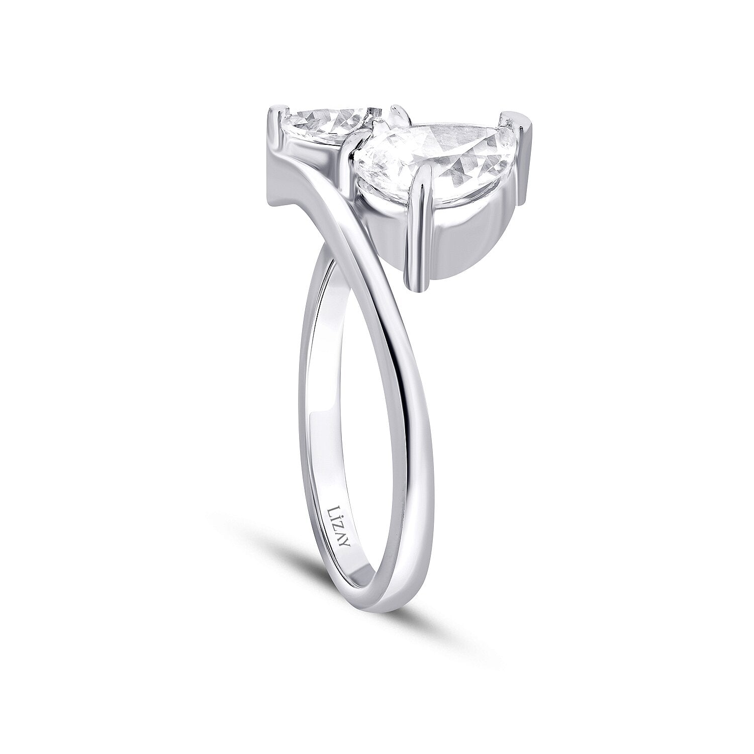Two-Stone Pear-Cut Gold Ring
