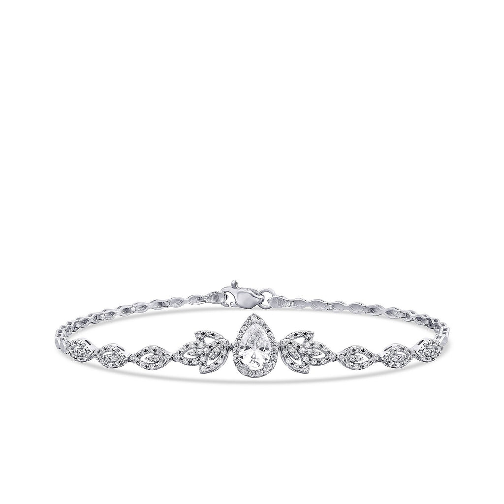 Gold Pear Solitaire Bracelet
