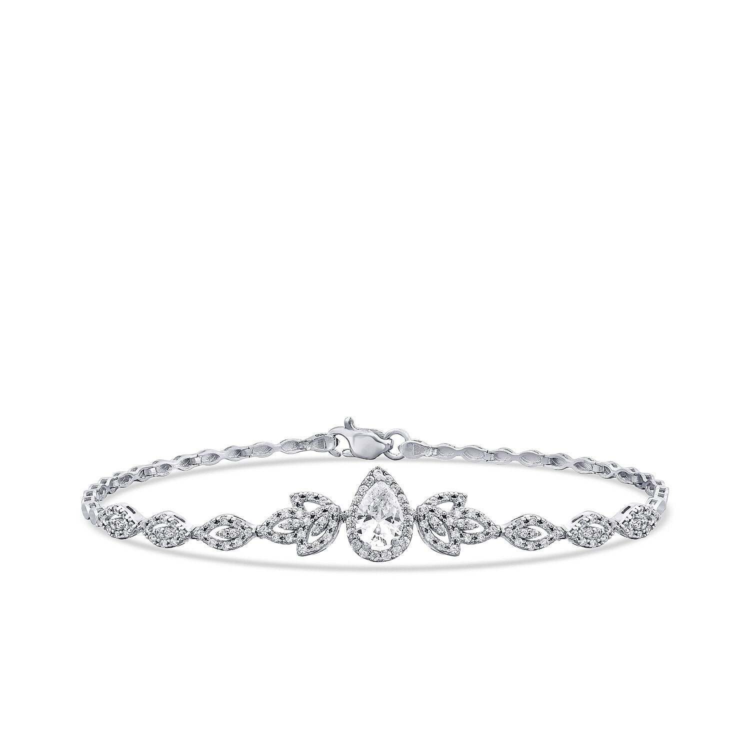 Gold Pear Solitaire Bracelet