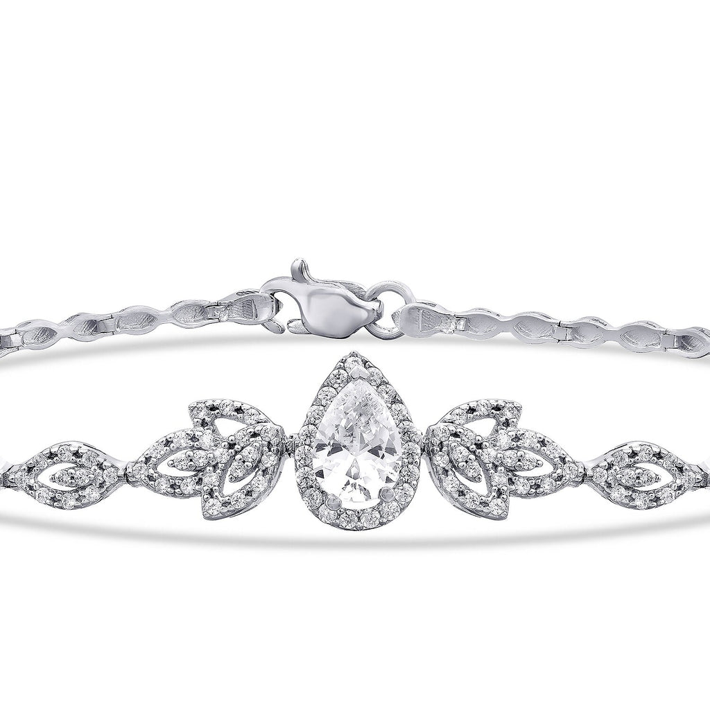 Gold Pear Solitaire Bracelet