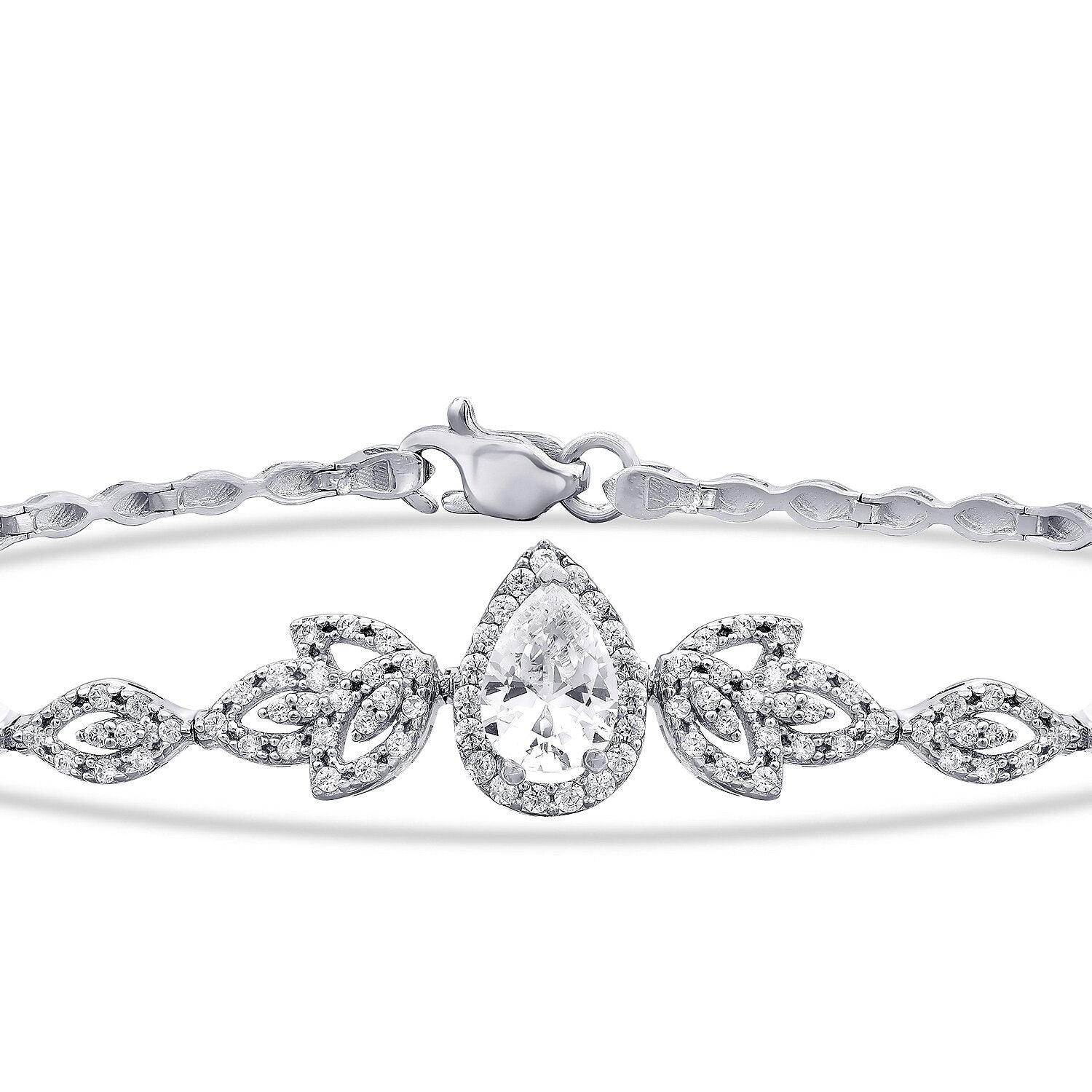 Gold Pear Solitaire Bracelet