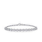 Gold Baguette Cut Tennis Bracelet