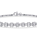 Gold Baguette Cut Tennis Bracelet