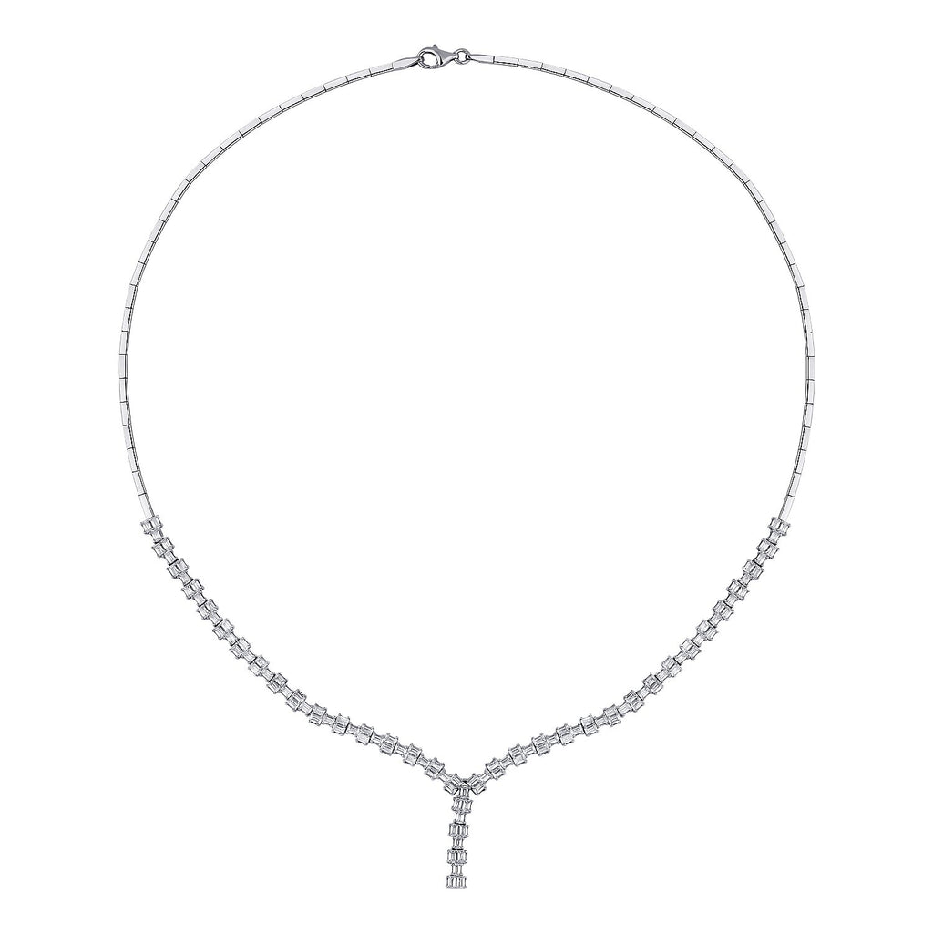 Gold Baguette Stone Tennis Neckband