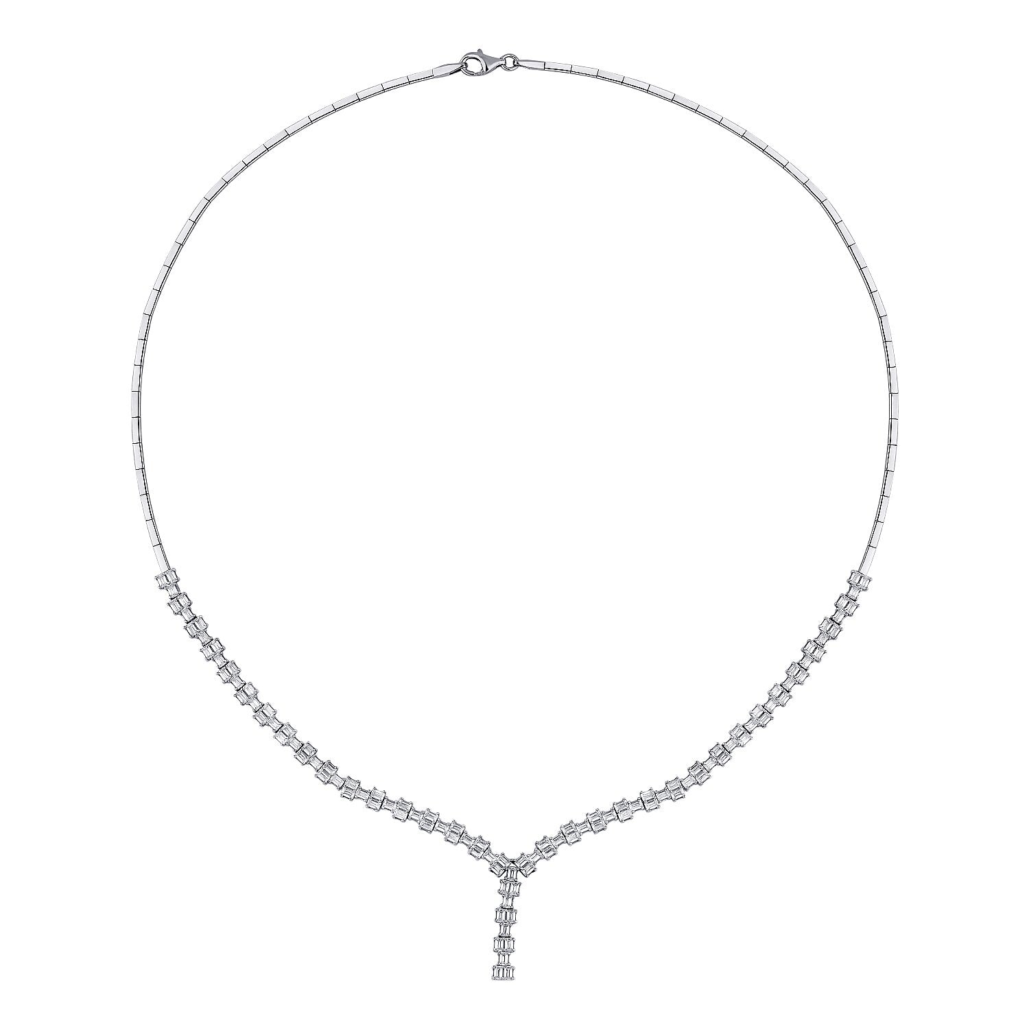 Gold Baguette Stone Tennis Neckband