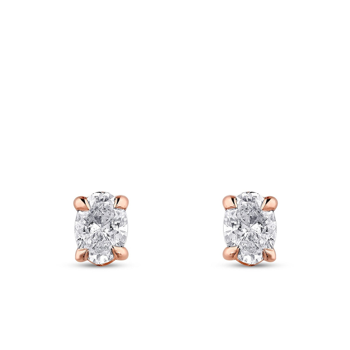 1,00 Carat Diamond Oval Solitaire Earrings