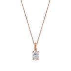 0,50 Carat Diamond Oval Solitaire Necklace