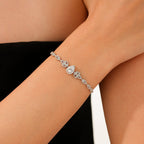 Gold Pear Solitaire Bracelet