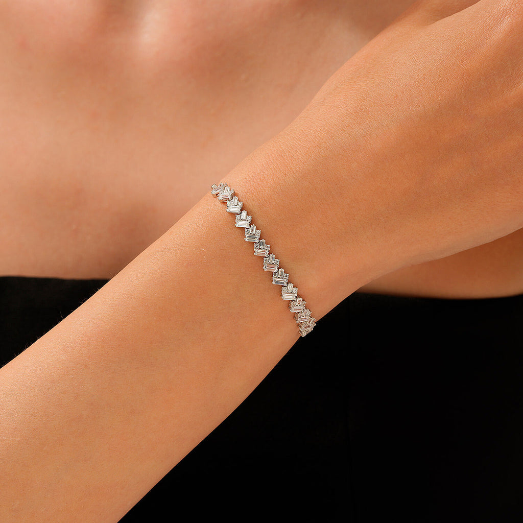 Gold Designer Baguette Bracelet