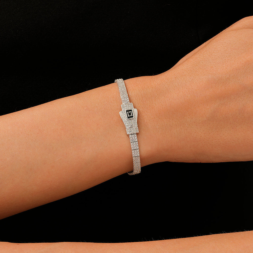 Gold Single Row Stone Bracelet