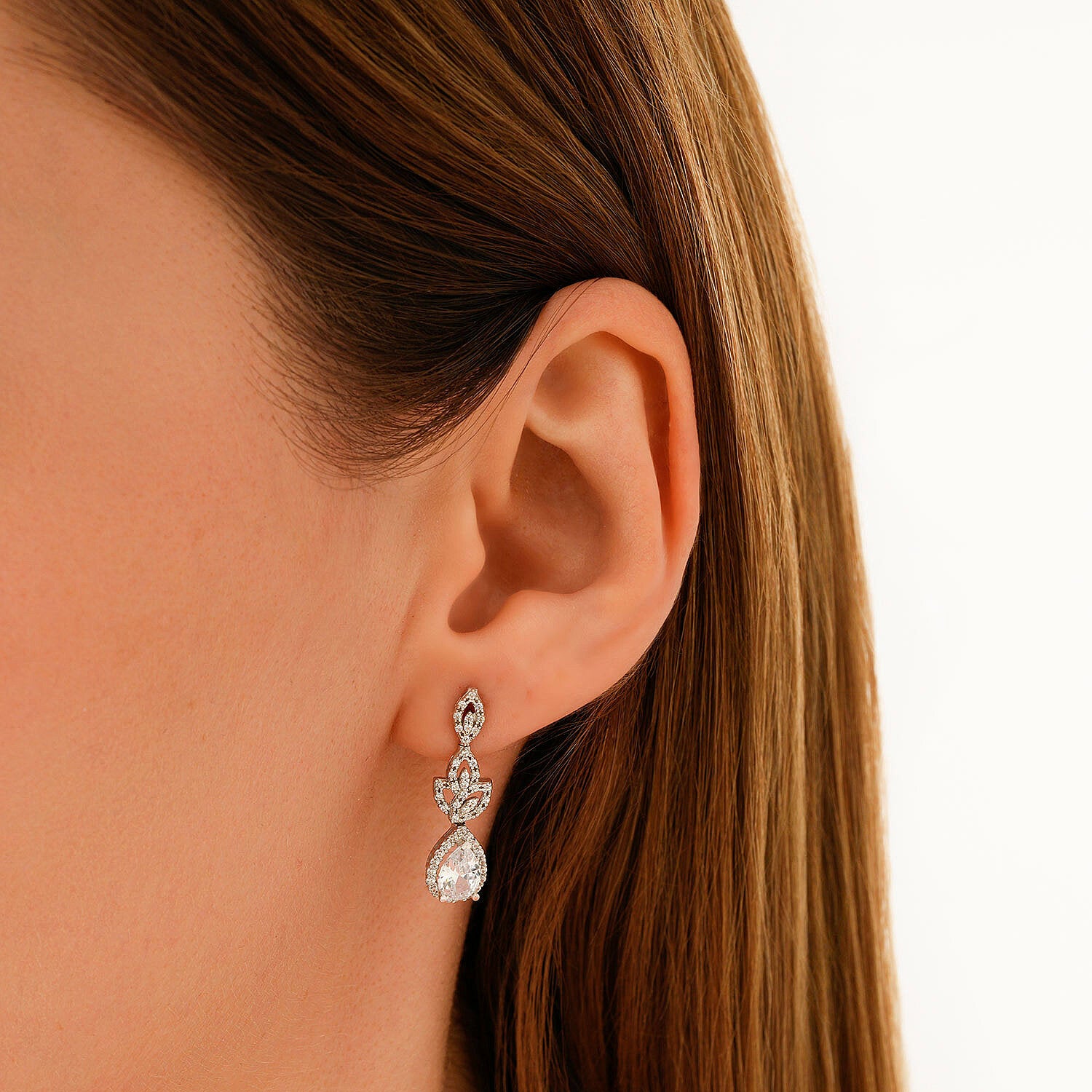 Gold Damla Stone Design Earring
