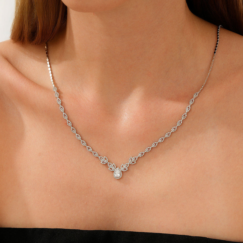 Gold Pear Stone Design Neckband