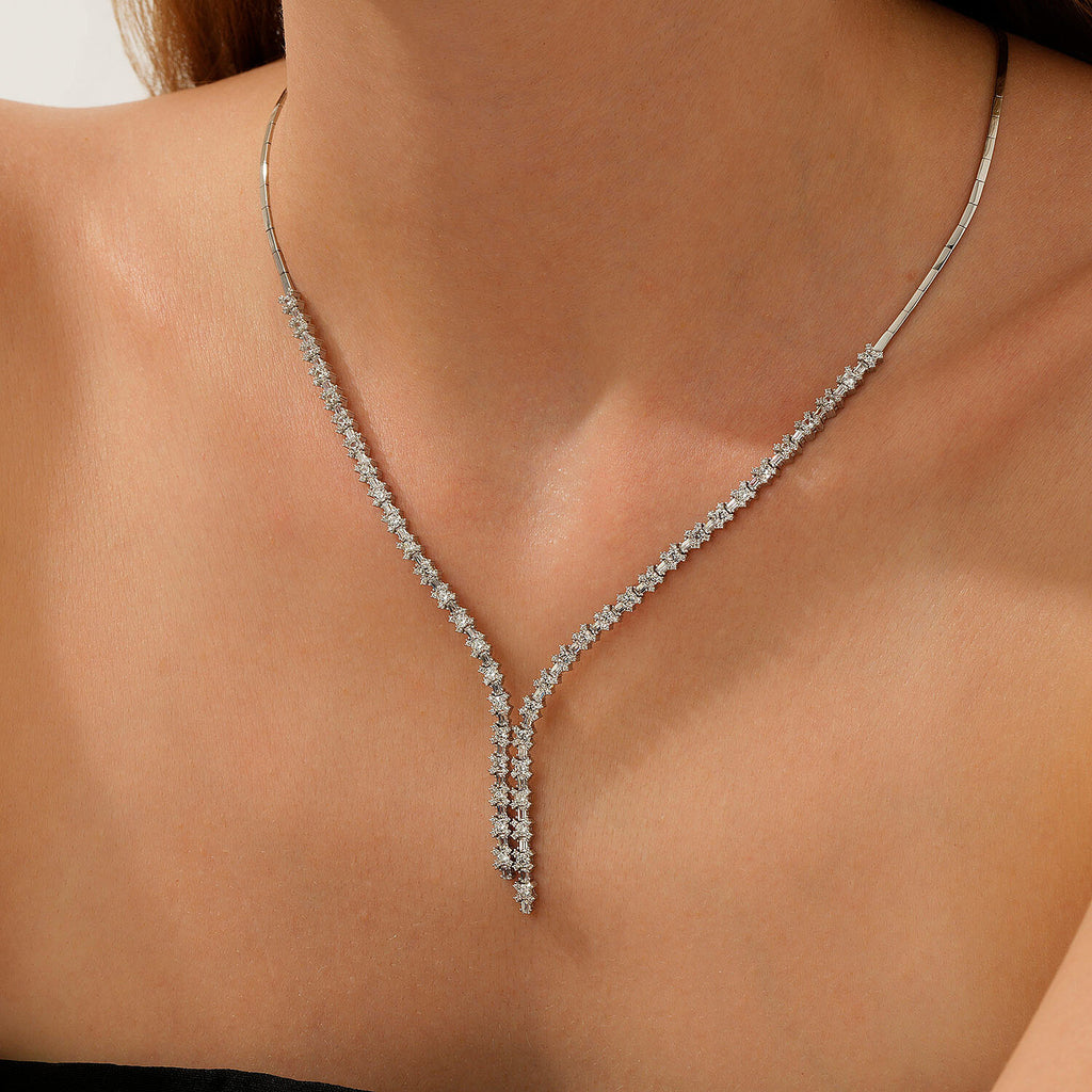 Gold Baguette Stone Trend Neckband