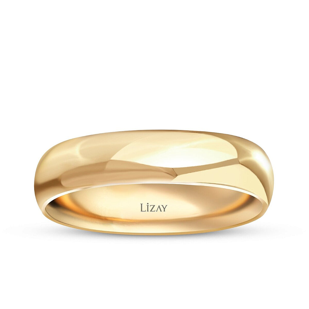 Men's 5mm Domed Gold Wedding Band