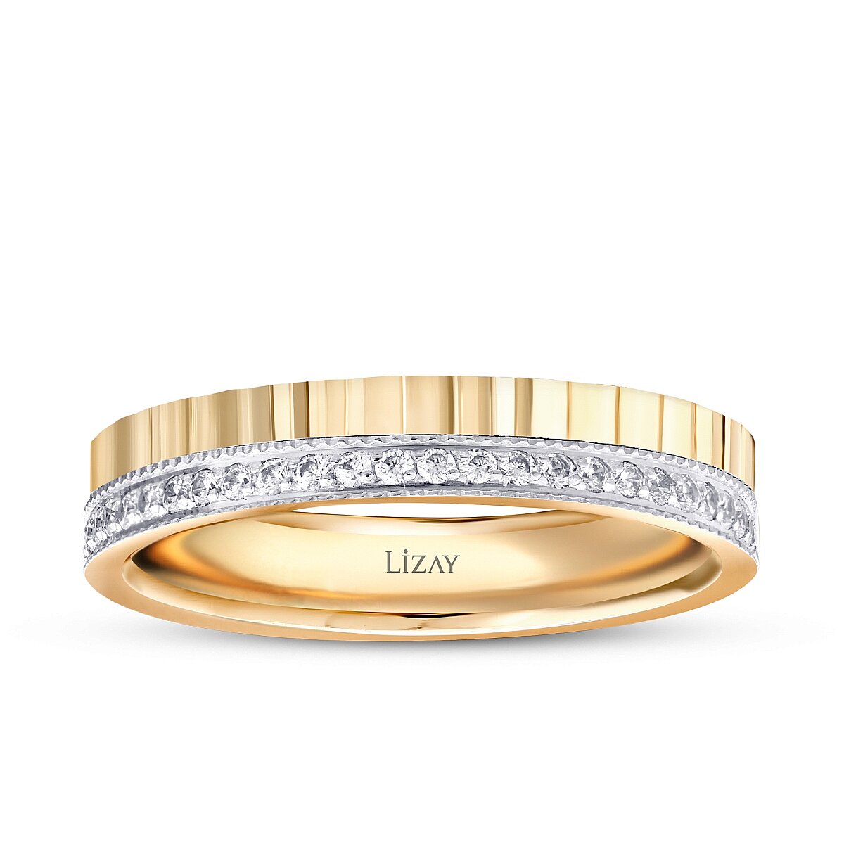 Women's Designer Gold Wedding Band with Stones