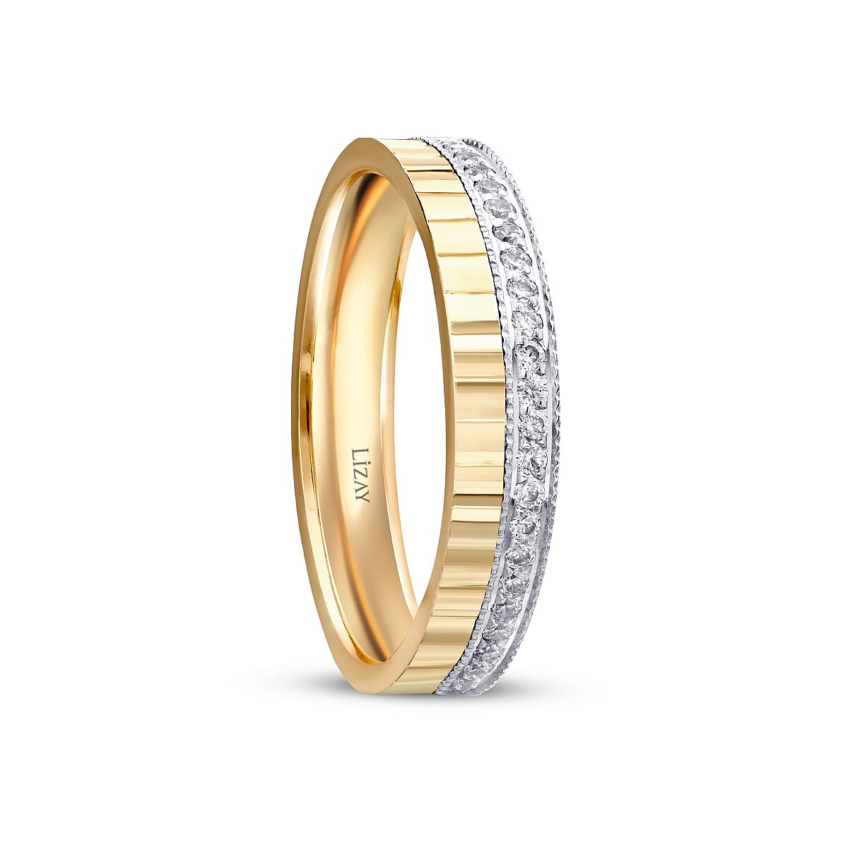 Women's Designer Gold Wedding Band with Stones