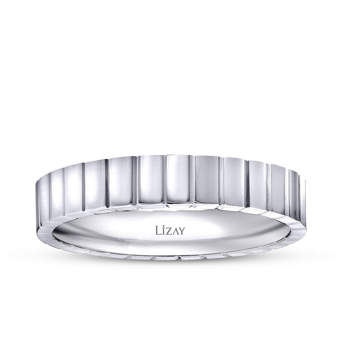 Men's Patterned Gold Wedding Band