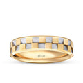 Men's Mosaic Pattern Gold Wedding Band