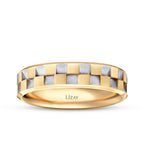 Men's Mosaic Pattern Gold Wedding Band