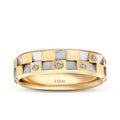 Women's Stone Accented Mosaic Gold Wedding Band
