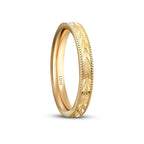 Women's Stone Accented Wheat Gold Wedding Band