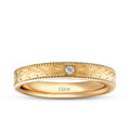 Men's Wheat Engraved Gold Wedding Band