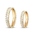His and Hers Patterned Gold Wedding Band Set