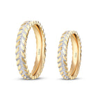 His and Hers Patterned Gold Wedding Band Set