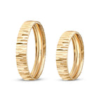 His and Hers Patterned Gold Wedding Band Set