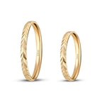 His and Hers Patterned Gold Wedding Band Set