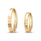 His and Hers Gold Wedding Band Set