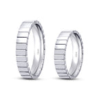 His and Hers Patterned Gold Wedding Band Set