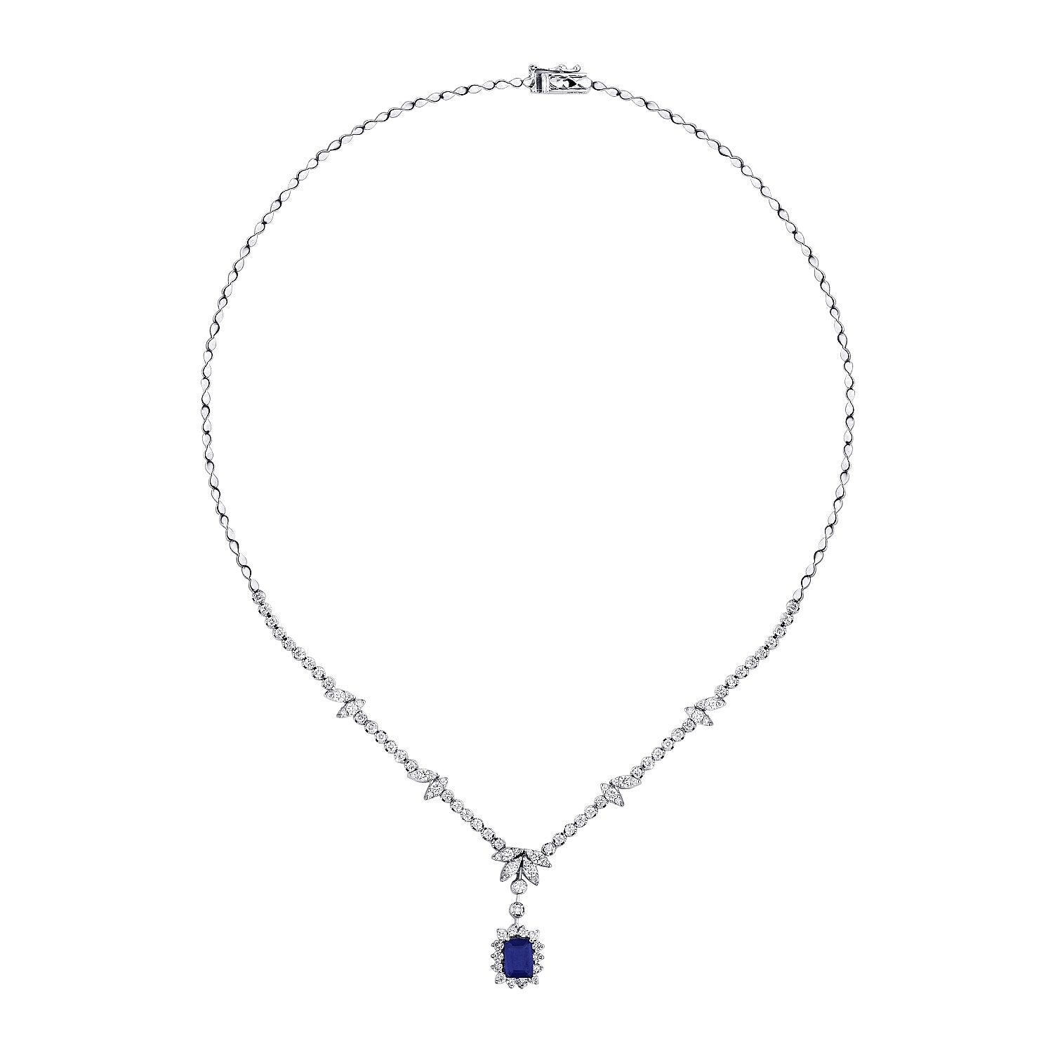 3.33 Carat Diamond Sapphire Neckband