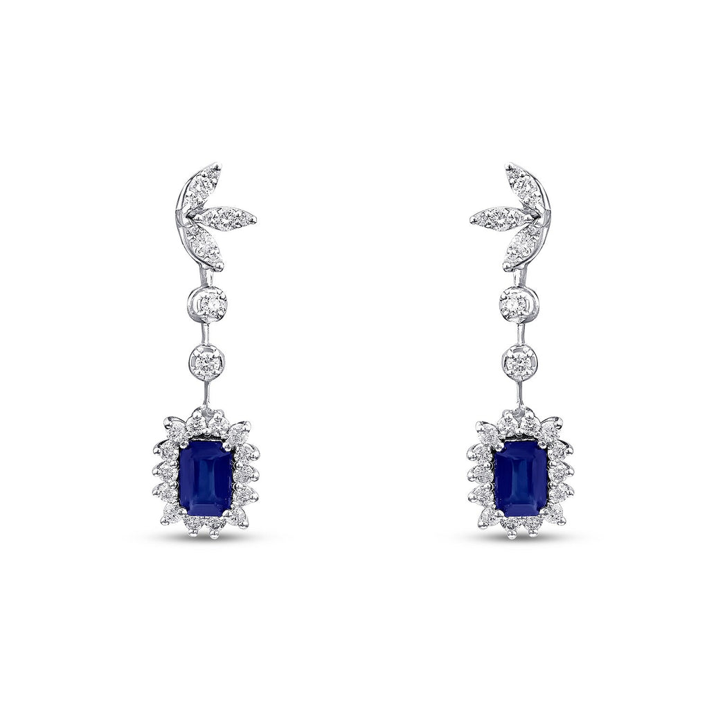 2.24 Carat Diamond Sapphire Earrings