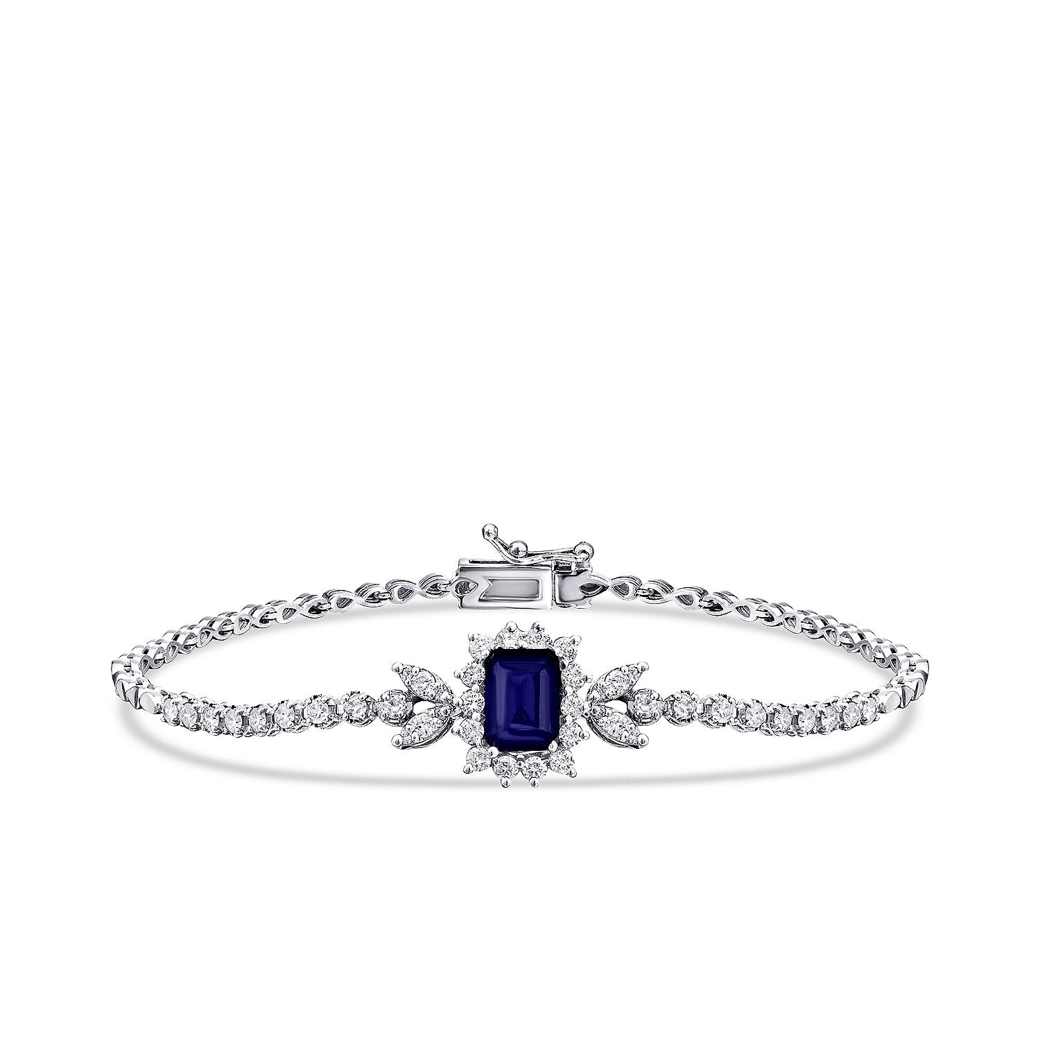2.24 Carat Diamond Sapphire Bracelet