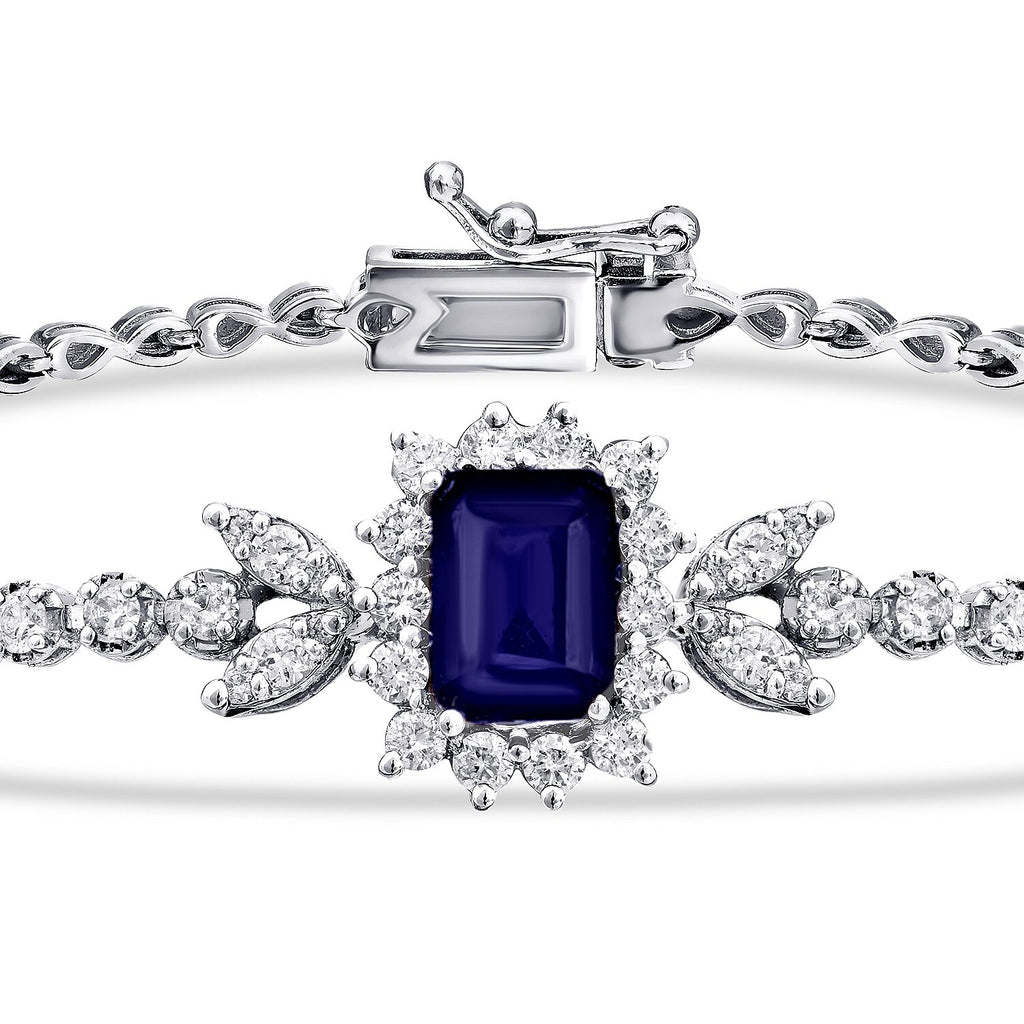 2.24 Carat Diamond Sapphire Bracelet