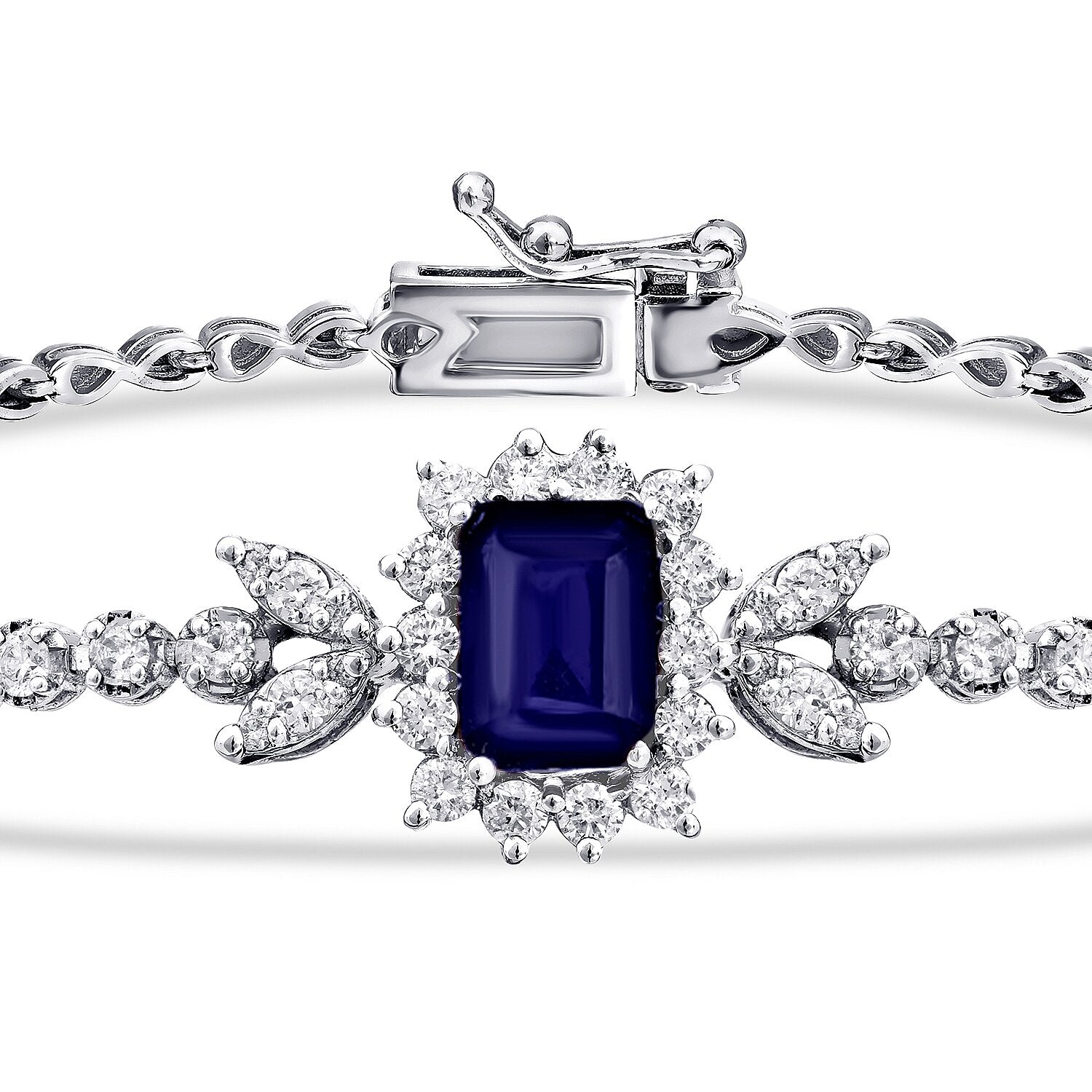 2.24 Carat Diamond Sapphire Bracelet