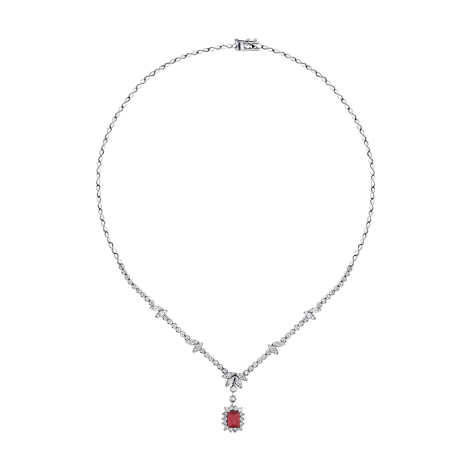 3.33 Carat Diamond Ruby Neckband