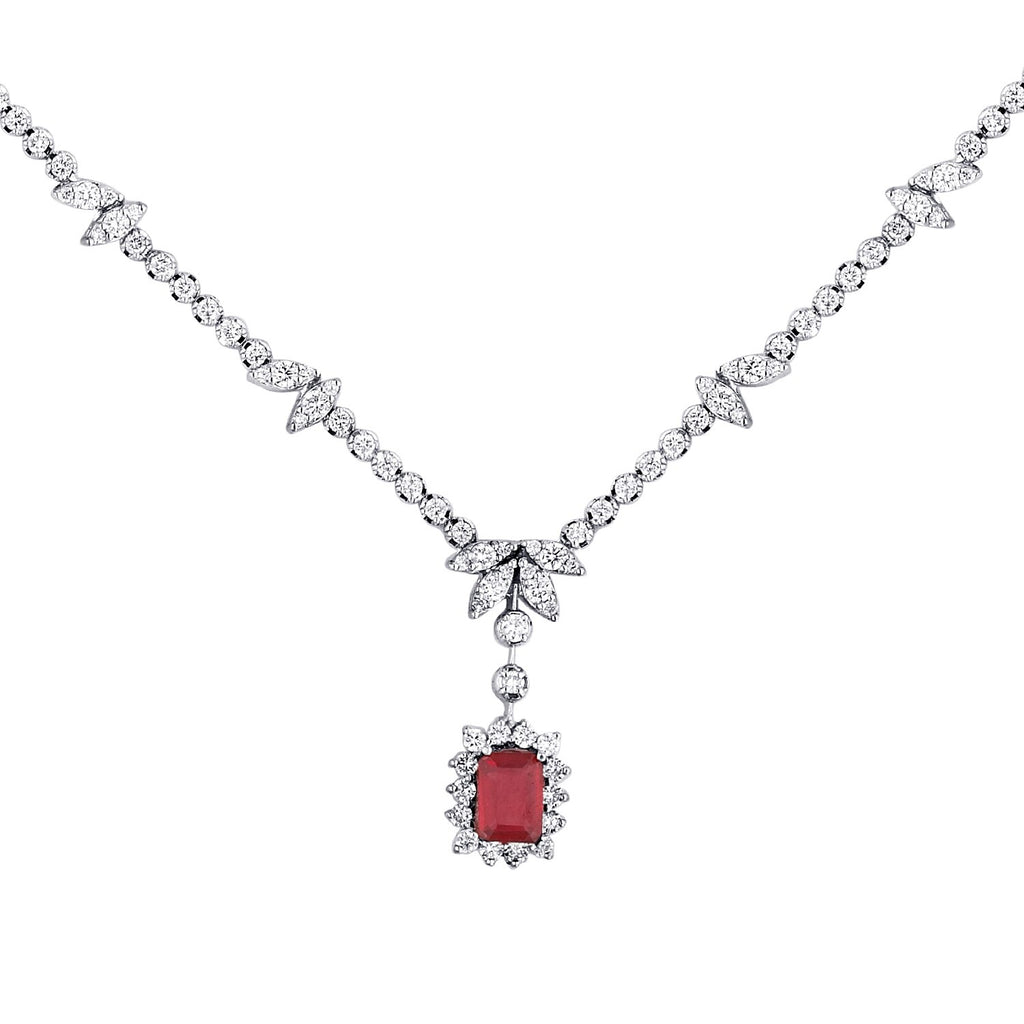 3.33 Carat Diamond Ruby Neckband