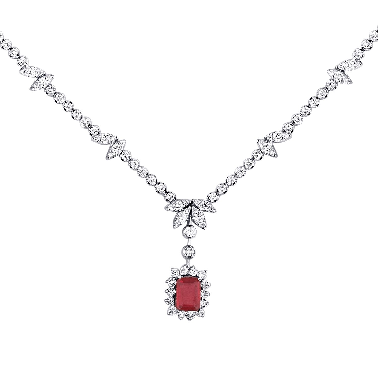 3.33 Carat Diamond Ruby Neckband