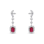 2.24 Carat Diamond Ruby Earrings