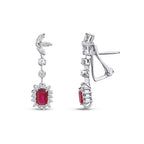 2.24 Carat Diamond Ruby Earrings