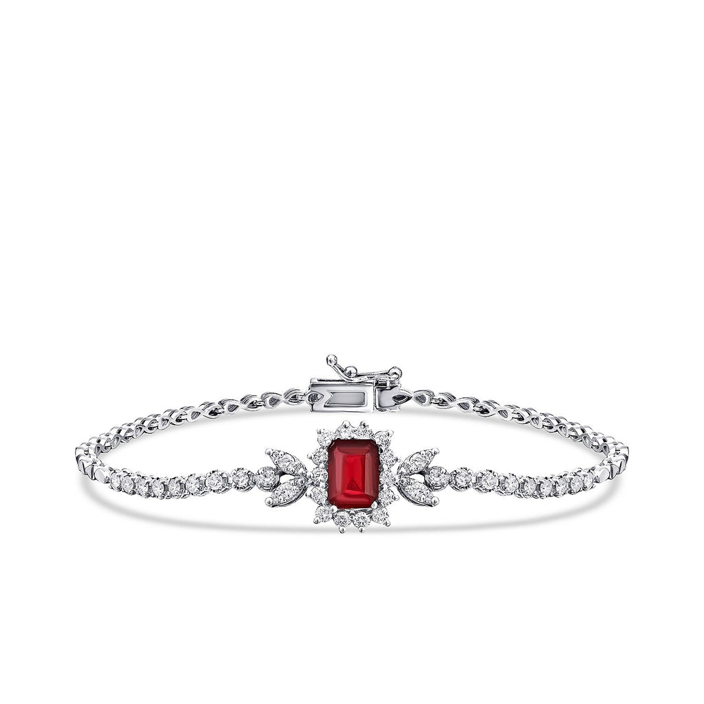 2.24 Carat Diamond Ruby Bracelet