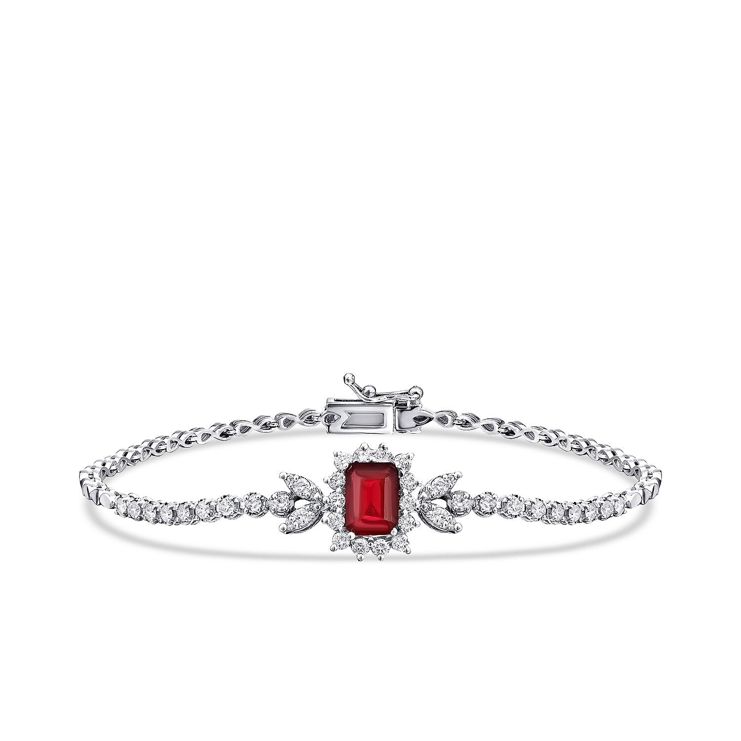 2.24 Carat Diamond Ruby Bracelet