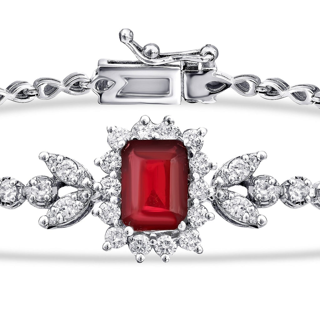 2.24 Carat Diamond Ruby Bracelet
