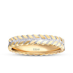 His and Hers Patterned Gold Wedding Band Set