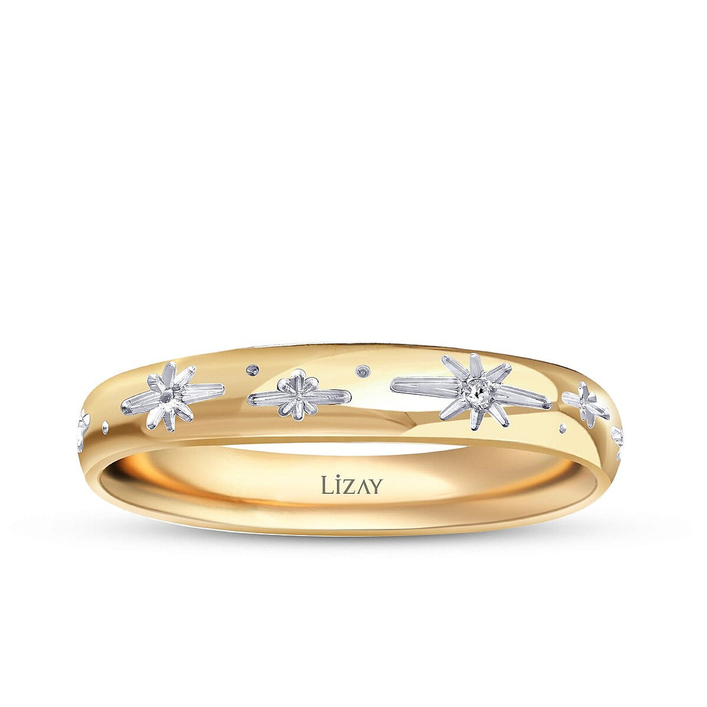 His and Hers Gold Wedding Band Set