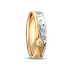 His and Hers Patterned Gold Wedding Band Set